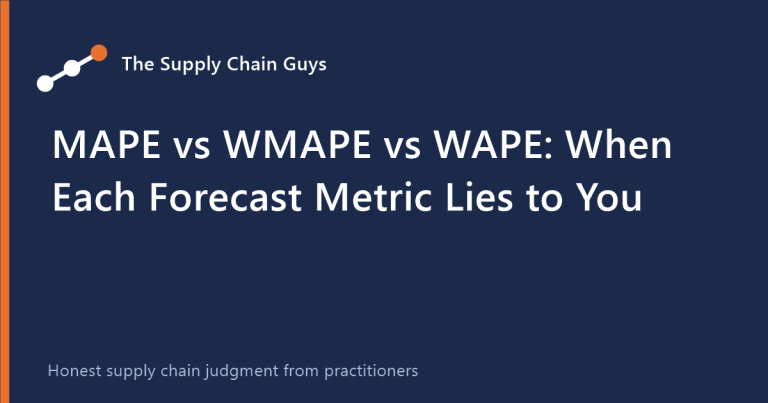 MAPE vs WMAPE vs WAPE article cover, The Supply Chain Guys